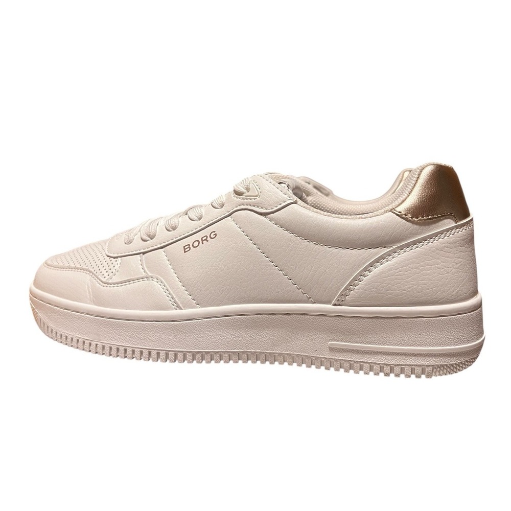 Björn Borg Classic White/Gold Tennis Style Sneaker Women's T2020 Us Sz 11/EU 42